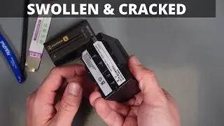 Teardown swollen & cracked chines Sony  NP-F  PNP F970  battery replacement (Premium Gold 8600 mAh)