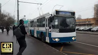 203 маршрут троллейбуса. 02.12.2020 год. Москва.