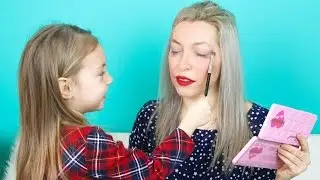Дочка делает мне макияж | Маленький визажист