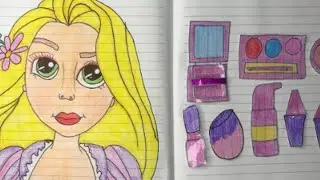 [💸Paper DIY💸] Rapunzel paper doll makeover tutorial 💄#asmr #viralvideos