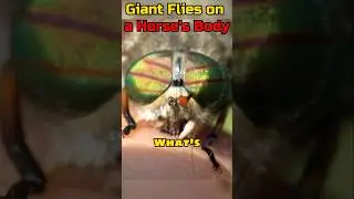 Giant Flies on a Horse's Body