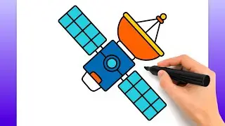 Cómo Dibujar Un Satélite | Fácil Tutorial De Dibujo Paso A Paso