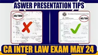 Law Answer Presentation Tips | CA Inter Law Exam May 2024 | How to Write Answers in CA Inter Law