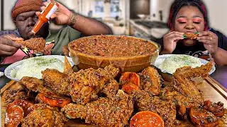 CANDIED YAM FRIED CHICKEN AND CREAMY RED BEANS & RICE!!! | MUKBANG EATING SHOW