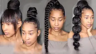 Four Hairstyles with $2 Braiding Hair
