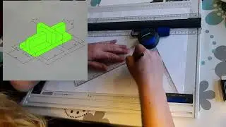 Technical drawing make different drawing views from an isometric drawing