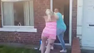 World Star moment two FAT hood white chicks fight to the death over  DRUGS!!