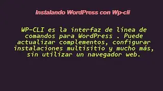 Instalando WordPress con wp-cli