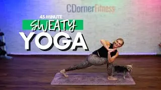"CARDI-YOGA" Intense Sweaty Cardio & Stretching Routine // Yoga-Style Flow (No Equipment!)"
