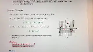 How to Determine Local Maximum and Local Minimum Values of a Function from the Graph of a Function