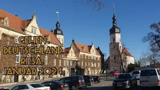Gehen .  Deutschland 🇩🇪.   Stadt Riesa.  Januar 2024. Прогулка . Германия .  Город Riesa .