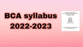 BCA syllabus 2022-2023 