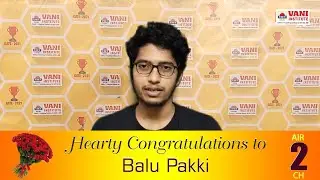 GATE 2021- CHEMICAL ENGINEERING AIR 2nd Ranker Testimonial | Balu Pakki | VANI INSTITUTE