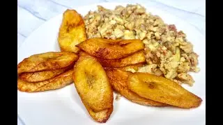 QUICK AND EASY HOMEMADE FOOD| FRIED PLANTAIN AND EGG