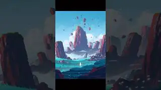 My landscape artwork process in Adobe Fresco & Photoshop! ​⁠