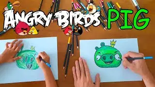 How to draw PIG from Angry Birds - easy step by step guide