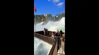 a beautiful waterfall in Switzerland