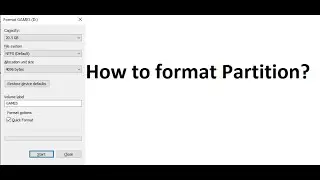 How to format hard disk partition (Windows 7)