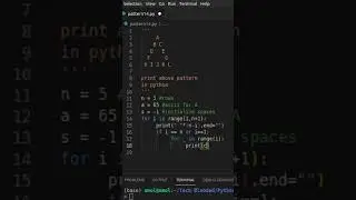 Print Triangle Alphabet Pattern Using Python | Traingle Pattern - 15 | Tech Blooded | #Shorts
