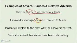Adverb Clauses and Relative Adverbs - Grammar Lesson