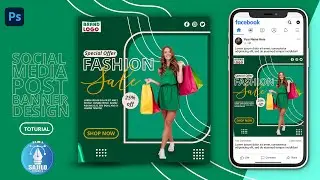 How to design a fashion banner for social media post .  | photoshop tutorial .