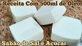 Sabão Caseiro em Barra de Sal e Açúcar Durão e Branquinho Com 500ml de Óleo Usado