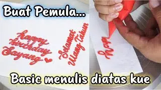 BELAJAR MENULIS DIATAS KUE | BUAT PEMULA
