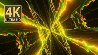 Abstract Background Video 4k Screensaver TV 10 h VJ LOOP NEON Green Orange Hypnotic Calming Flames