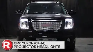 DIY Install Spec-D Projector Headlights GMC Yukon (07-14) Switchback LED DRL C-Bar - Black / Chrome