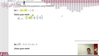 Simplifying expression using integers and PEMDAS