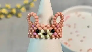 Кольцо из бисера с медведем. DIY a beaded ring