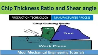 chip thickness ratio derivation | Chip thickness ratio and Shear angle determination | shear angle