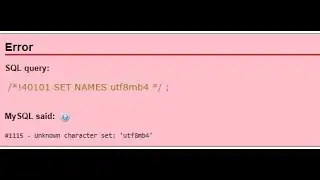 Database not uploading /*!40101 SET NAMES utf8mb4 */  error - PHPMyAdmin