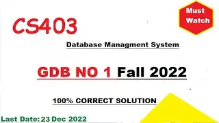 CS403 GDB No 1 Fall 2022||GDB No1 2022||100% Correct Solution with Solution File