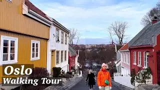Norway Oslo Walking Tour 🇳🇴 Telthusbakken Winter 2023 