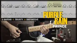 Purple Rain | Guitar Cover Tab | Guitar Solo Lesson | Backing Track with Vocals 🎸 PRINCE