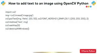 How to add text to an image using OpenCV Python