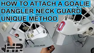 How to attach & tie a hockey goalie dangler neck guard using a unique method
