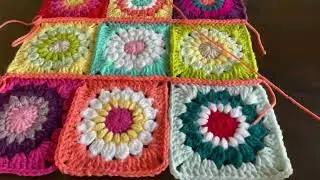 Granny Square Pillow case progress