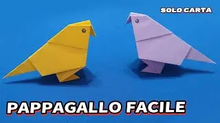 Pappagallo di Carta,Semplice Origami, Gioco di Carta, Divertimento per i Bambini