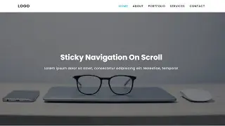 Sticky Navigation Bar On Scroll Using html css javascript | Fixed Nav Bar On Scroll