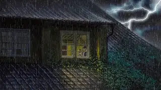 8th Hours rain thunderstorm and thunder on top, roof - Rain noises to the Fall asleep, Relaxation