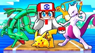 PIÉGÉ sur un Radeau avec des POKÉMON dans Minecraft !