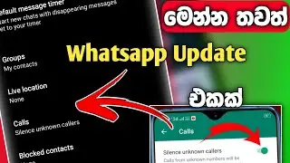 Whatsapp New Update On Silence Unknown Callers | Sinhala | Dulen Tech lk