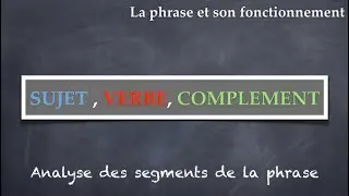 Sujet, verbe, complément