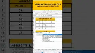 AGGREGATE FORMULA TO FIND AVERAGE IN 
