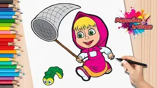 Masha y el Oso 🎨 Como Dibujar a Masha Cazando Bichos 🐛