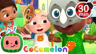 Peek-a-Boo in Animal Masks! I See You 🦓🦝 | Cocomelon and Little Angel Nursery Rhymes