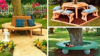 58 BENCHES TO USE AROUND TREES