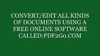 Convert & Edit all Kinds of Documents Online for free with PDF2GO.COM.